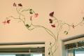 sweet pea vines mural closeup
