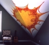 abstract sun mural