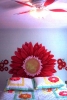 girl's bedroom flower mural