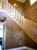 staircase fall trees mural